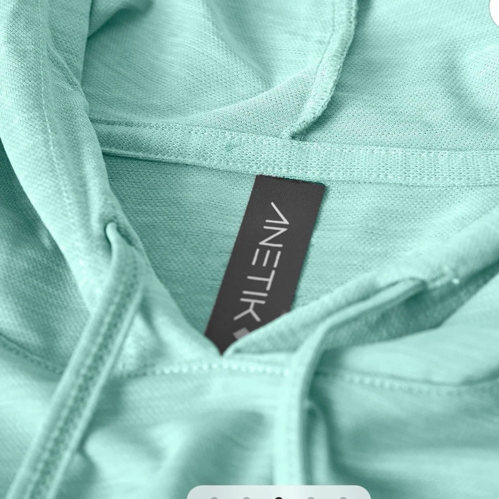 ANETIK Breeze Tech Hoody Seafoam Heather Surf Fish Outdoors $75 - Picture 5 of 11